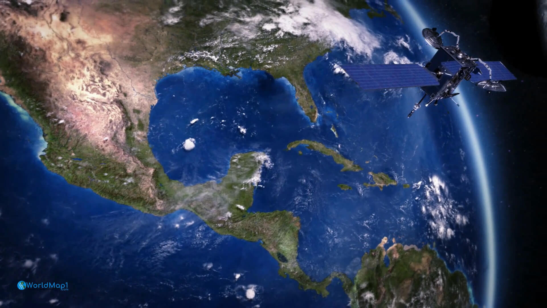 Central America Satellite View from Space